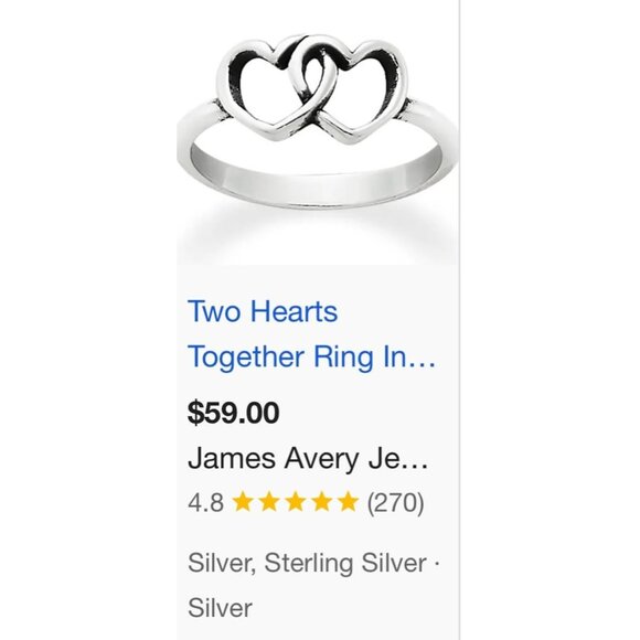 James Avery Two Hearts Together Ring - Picture 5 of 5